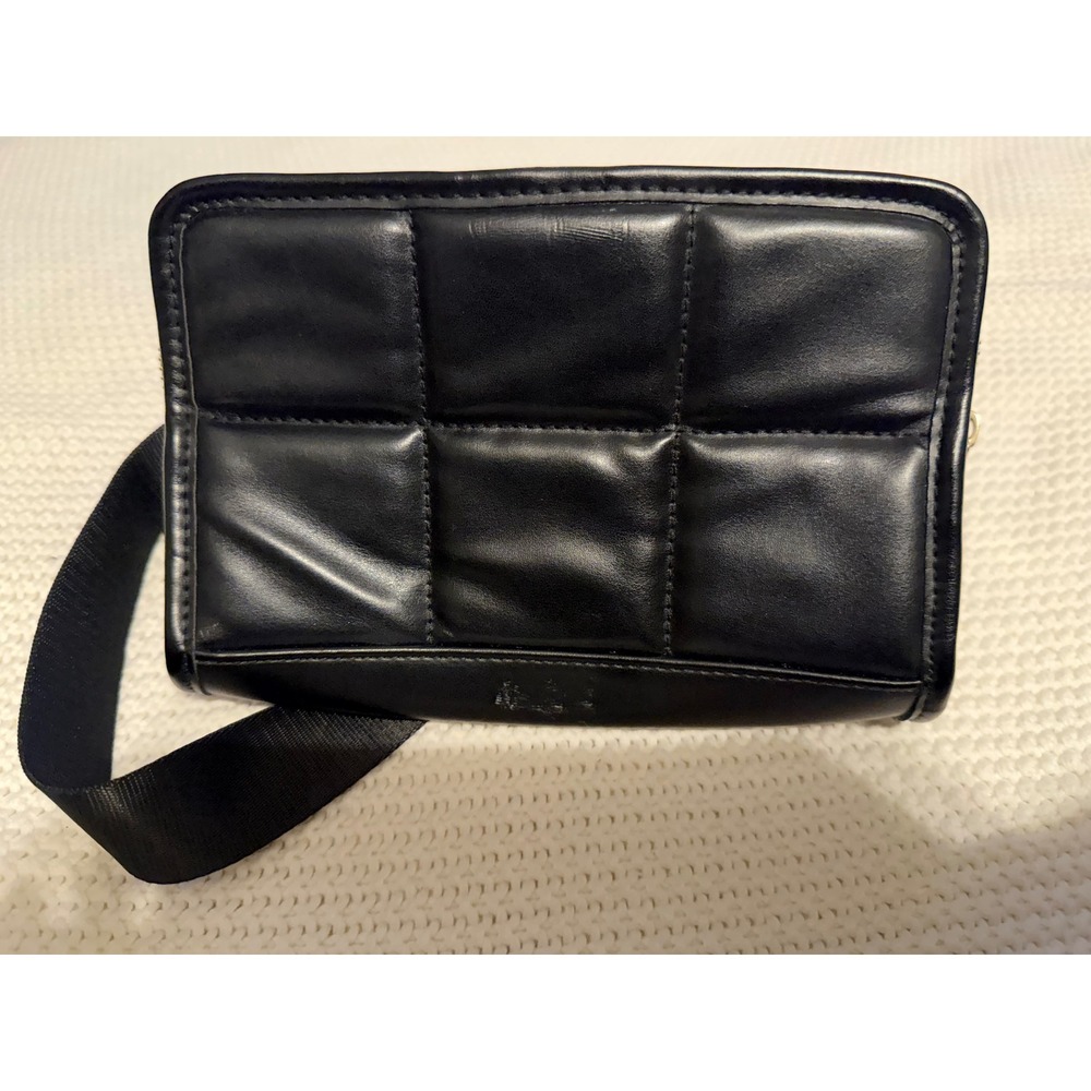 Amanda Uprichard Black Quilted Leather Belt Bag Crossbody Gold Hardware